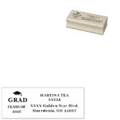 Graduation Return Address Label Rubberstempel (Gestempeld)