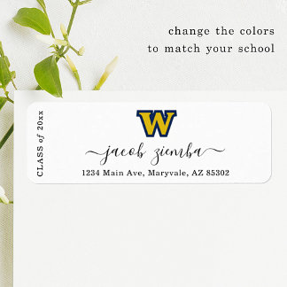 Graduation Return Address Label with School Logo