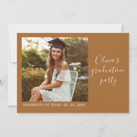 Graduation Save the Date QR Code | Boho Pampass (Achterkant)