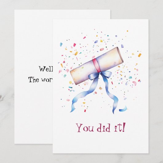 Graduation Scroll and Ribbon You Did It (Voorkant / Achterkant)