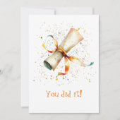 Graduation Scroll and Ribbon You Did It (Voorkant)