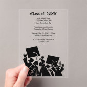 Graduation Silhouette Group Class of 20XX Acryl Uitnodigingen (Insitu (Draagbaar))