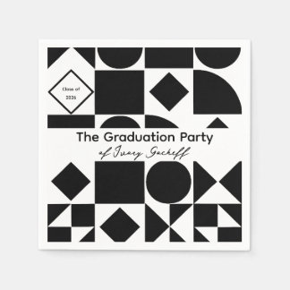 Graduation Simplistic Geometry Black and White Servet