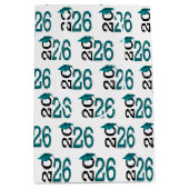 Graduation Teal and Black for 2026 Medium Cadeauzakje (Voorkant)