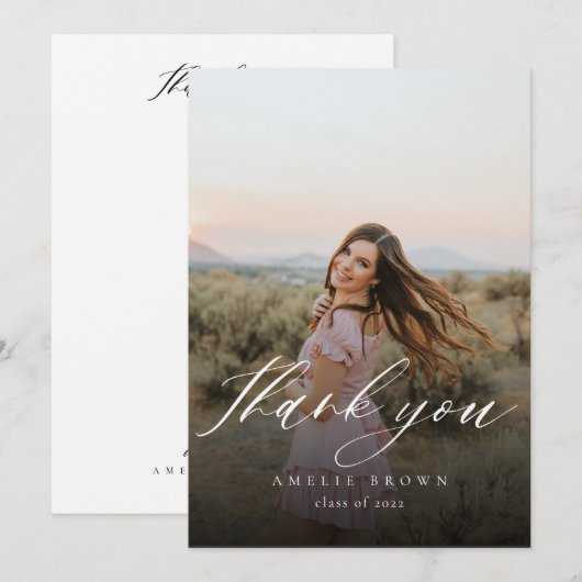 Graduation Thank You Card Kaart (Voorkant / Achterkant)