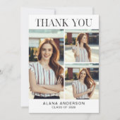 Graduation Thank you Photo Collage Modern Class Bedankkaart (Voorkant)