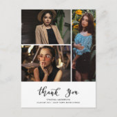 Graduation Thank You Script Three Grad Photo Briefkaart (Voorkant)