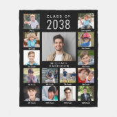 Graduation Through The Years Photo Collage Black Fleece Deken (Voorkant)