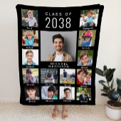 Graduation Through The Years Photo Collage Black Fleece Deken