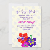 Graduation Tropical Hibiscus Open House Invitation (Voorkant)