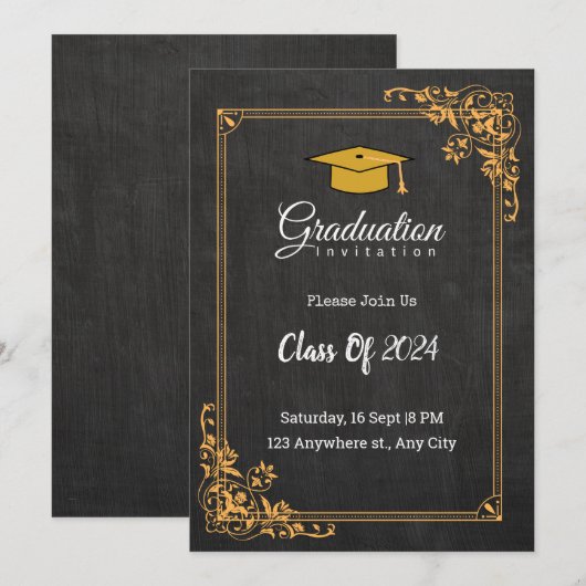 Graduation Uitnodigingen Klasse van 2024 (Voorkant / Achterkant)