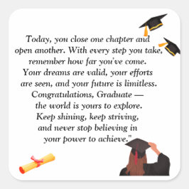  Graduation- Universal Design for all ages Vierkante Sticker