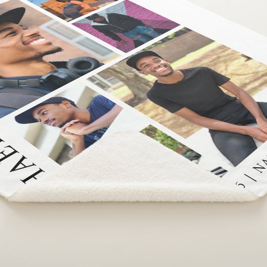 Graduation White Trendy 6 Photo Collage Sherpa Deken (3/4)