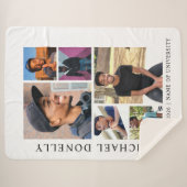 Graduation White Trendy 6 Photo Collage Sherpa Deken (Voorkant (horizontaal))