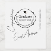 Graduation Wine Bottle Label Custom Gift Wijn Etiket (Enkel label)