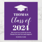 Graduation wine label wijn etiket (Enkel label)