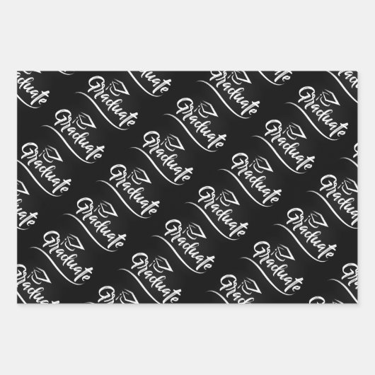 Graduation Wrapping Paper Set – Script “Graduate”  (Voorkant 2)