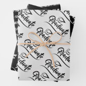 Graduation Wrapping Paper Set – Script “Graduate” (In situ)