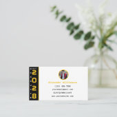 Graduation Yellow Black QR Code Modern Graduation Contactkaartje (Staand voorkant)