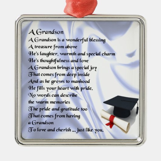    GraduationGrandson Poem Metalen Ornament (Voorkant)