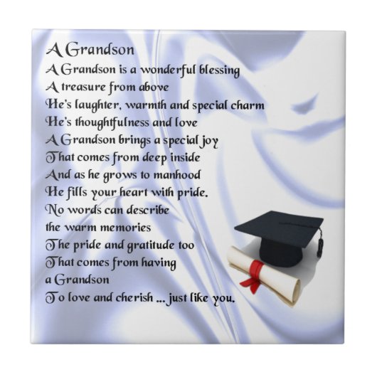    GraduationGrandson Poem Tegeltje (Voorkant)