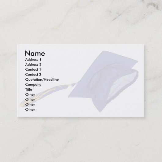 GraduationMortar, Naam, Adres 1, Adres 2, C... Contactkaartje (Voorkant)