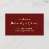 Graduatnaam en contactkaarten contactkaartje (Achterkant)