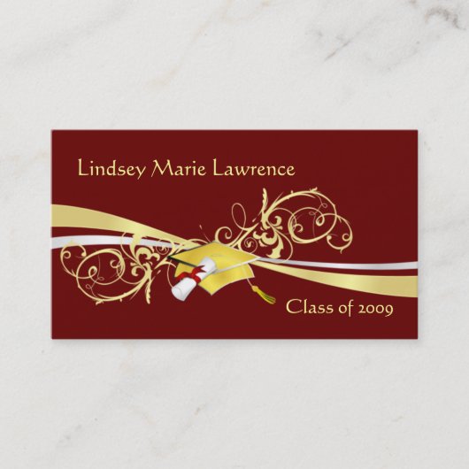 Graduatnaam en contactkaarten contactkaartje (Voorkant)