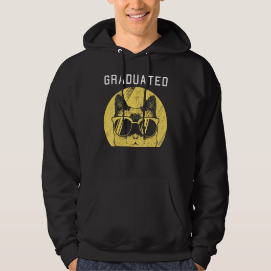 Gradue Afstuderen Cool Cat Sunglazen Hoodie (Voorkant)