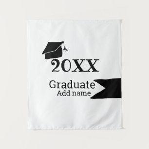 Gradueer 20XX afstudeerhoed eenvoudig minimaal mod Wandkleed