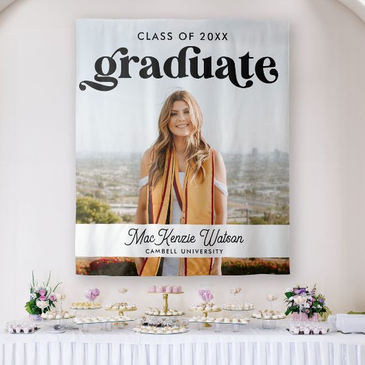 Gradueer Boho Chic Trendy Klas van 2025 Afstuderen Wandkleed