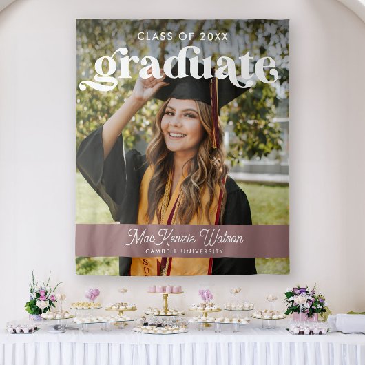 Gradueer Boho Chic Trendy Klas van 2025 Afstuderen Wandkleed