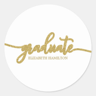 Gradueer Eenvoudig Chic Calligrafie Afstuderen Ronde Sticker