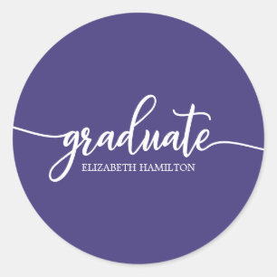 Gradueer Eenvoudige Chic Calligrafie Afstudeerklas Ronde Sticker