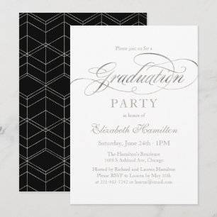 Gradueer Elegant Folie Zilver Schrift Grad Feest Kaart