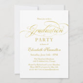 Gradueer Folie Goud Klasseer Script Afstudeerfeest Kaart (Achterkant)