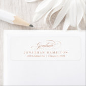 Gradueer Folie Roze Goud Elegant Script Afstuderen Etiket (Insitu)