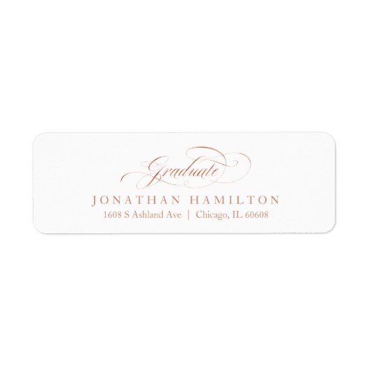Gradueer Folie Roze Goud Elegant Script Afstuderen Etiket (Voorkant)