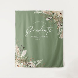 Gradueer gunst pampas eucalyptus salie groen budge wandkleed
