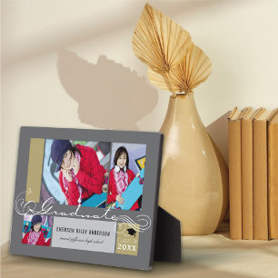 Gradueer Stijlvolle Rollen 3 Foto Graduatie Easel Fotoplaat