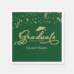 Gradueerbaar Goud Folie Afstudeerfeest Groen Servet