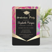 Gradueerdenhoed,Confetti Kleurrijk Marmeren Afstud Kaart (Staand voorkant)