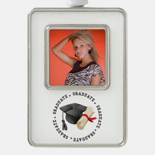 Gradueerhoed en diploma foto ornament (Voorkant)