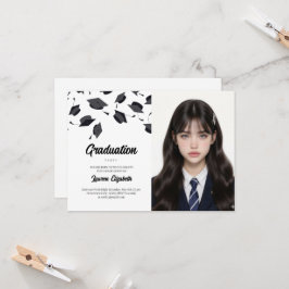 Gradueerhoed Moderne Typografie Afstudeerfeest  Kaart
