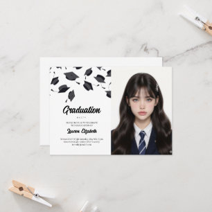 Gradueerhoed Moderne Typografie Afstudeerfeest Kaart