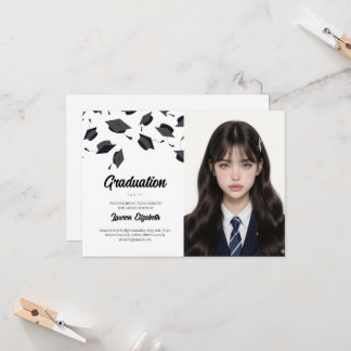 Gradueerhoed Moderne Typografie Afstudeerfeest  Kaart
