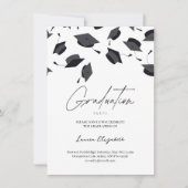 Gradueerhoed Moderne Typografie Afstudeerfeest Kaart (Voorkant)