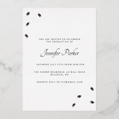 Gradueerhoeden 1 foto afstuderen folie uitnodiging (Achterkant)