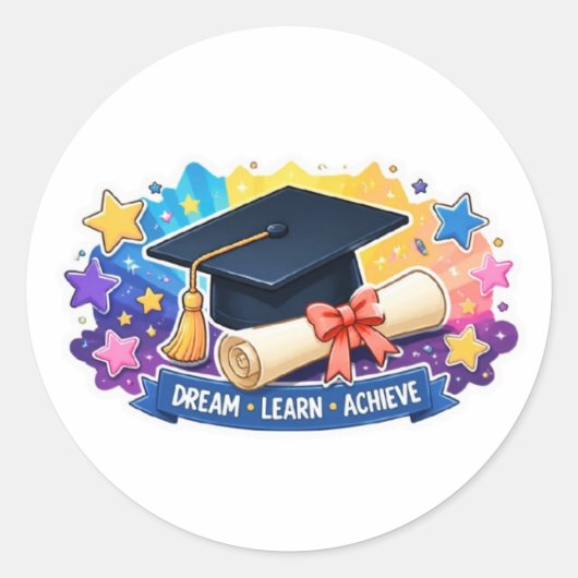 gradueermuts en diploma sticker (Voorkant)