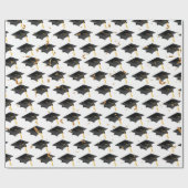 Gradukappen en goudConfetti Cadeaupapier (Vlak)